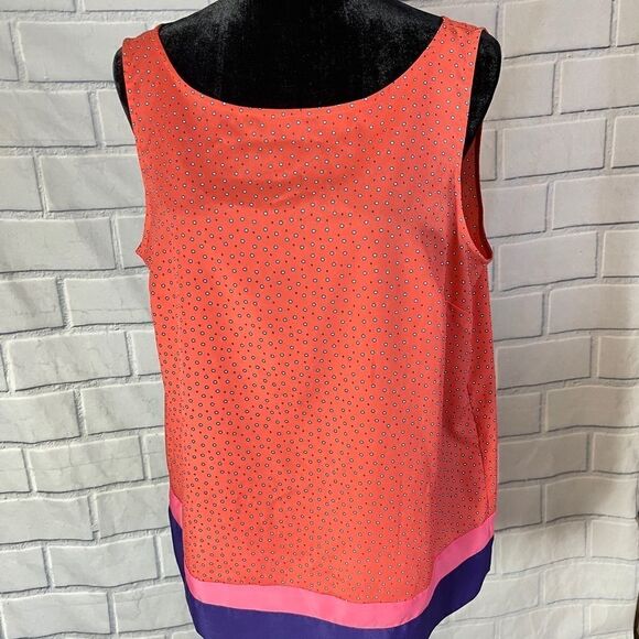 LOFT Tops - LOFT Coral Purple Print Sleeveless Blouse Size L